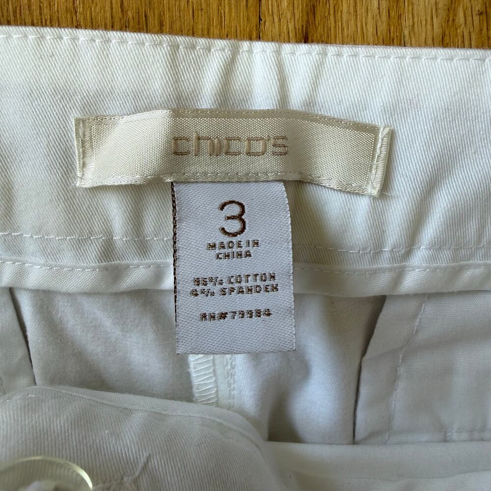 Chico's White Ultimate Fit Crop Pants Size XL/16 Classic Elastic Waist Slimming - Picture 2 of 13